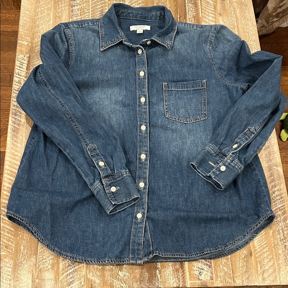 Ann Taylor Tops - Ann Taylor Blue Denim Shirt